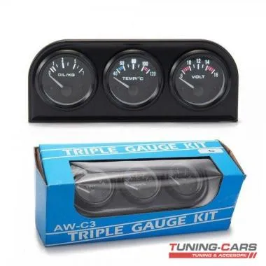 Ceas indicator Temperatura Apa,  Presiune Ulei,  Volt TurboWorks - DP-ZE-208